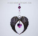  m/w Swarovski RARE AB AMETHYST HEART Angel Wings 