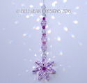 m/w Swarovski Crystal Pink Flower Car Charm or Sun
