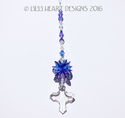 m/w Rare 44mm Swarovski Cross Blues Top Suncatcher