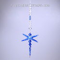 m/w Swarovski Blue Dragonfly Leaf Wings Suncatcher