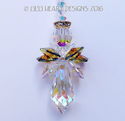  m/w Swarovski Rare Quad Winged AB Sunset Angel Su