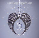  m/w Very Rare Swarovski Crystal Cross Angel Wings