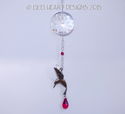 Fine Crystal 40mm Starflower Pewter Hummingbird  S