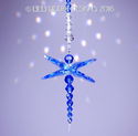 m/w Swarovski Blue Dragonfly Leaf Wings Suncatcher