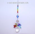 m/w Swarovski Rainbow Double Chakra CROSS ANGEL S