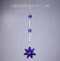 m/w Swarovski Crystal PURPLE Flower Car Charm or S
