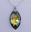 m/w Swarovski Peacock Marquise Cats Eye Necklace w