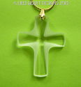 m/w Swarovski Laliqe Frosted Cross on Gold Plated 
