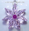 m/w Swarovski Crystal Pink Flower Car Charm or Sun