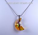 m/w Swarovski RARE AB Dark Topaz Moon Necklace Sun