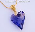 m/w Swarovski TANZANITE Purple Wild Heart Necklace