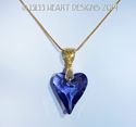 m/w Swarovski TANZANITE Purple Wild Heart Necklace