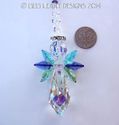  m/w Swarovski Large Rare Peacock AB Wings Angel S