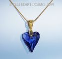 m/w Swarovski TANZANITE Purple Wild Heart Necklace