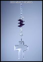m/w Swarovski Crystal 40mm CROSS Purple HEARTS Sun