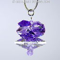 m/w Swarovski Light and Dark Purple LOTUS Pendant 