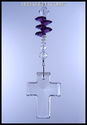 m/w Swarovski Crystal 40mm CROSS Purple HEARTS Sun
