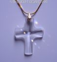 m/w Swarovski Laliqe Frosted Cross on Gold Plated 