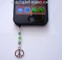  m/w Swarovski Smart Phone Jewel PEACE SIGN Ipone 