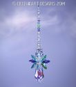  m/w Swarovski Large Rare Peacock AB Wings Angel S