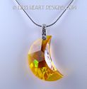 m/w Swarovski RARE AB Dark Topaz Moon Necklace Sun