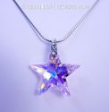 m/w Swarovski RARE AB Rosaline Pink Star Silver Pl