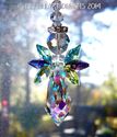  m/w Swarovski Large Rare Peacock AB Wings Angel S