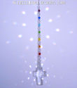 m/w Swarovski Crystal 40mm Clear Cross LONG Chakra
