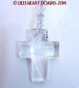 m/w Swarovski Crystal 40mm Clear Cross LONG Chakra