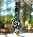 m/w Swarovski Grateful Dead Skull Suncatcher + Cha