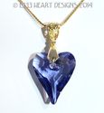 m/w Swarovski TANZANITE Purple Wild Heart Necklace