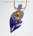 m/w Swarovski TANZANITE Purple Wild Heart Necklace