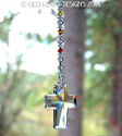 m/w Swarovski Crystal 40mm Clear Cross LONG Chakra