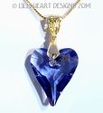m/w Swarovski TANZANITE Purple Wild Heart Necklace