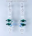 m/w Swarovski Crystal Hearts EMERALD DANGLE EARRIN