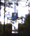 m/w Swarovski Crystal 40mm Clear Cross LONG Chakra