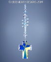 m/w Swarovski Crystal Aurora CROSS with AB HEARTS 