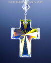 m/w Swarovski Crystal Aurora CROSS with AB HEARTS 