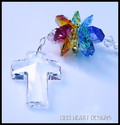 40mm SWAROVSKI CRYSTAL CROSS With RAINBOW CHAKRA S