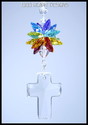 40mm SWAROVSKI CRYSTAL CROSS With RAINBOW CHAKRA S