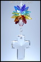 40mm SWAROVSKI CRYSTAL CROSS With RAINBOW CHAKRA S