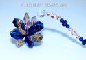 m/w Swarovski Cobalt Blue + Light Peach Car Charm 