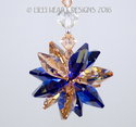 m/w Swarovski Cobalt Blue + Light Peach Car Charm 
