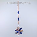 m/w Swarovski Cobalt Blue + Light Peach Car Charm 