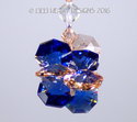 m/w Swarovski Cobalt Blue + Light Peach Car Charm 