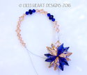 m/w Swarovski Cobalt Blue + Light Peach Car Charm 