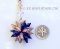 m/w Swarovski Cobalt Blue + Light Peach Car Charm 