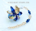 m/w Swarovski Cobalt Blue + Light Peach Car Charm 