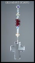 40mm SWAROVSKI CRYSTAL CROSS And Red HEARTS SunCat