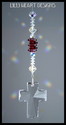 40mm SWAROVSKI CRYSTAL CROSS And Red HEARTS SunCat